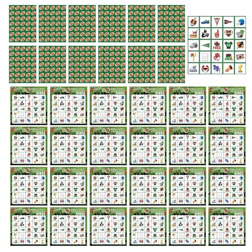 Ysvnlmjy Familien-Bingo-Spiel, Kinder-Bingo-Spiel, Fußball-Aktivitätsspiel, Bingo-Challenge-Decks, Fußball-Themen-Spiel, 16,7 x 17,2 cm, für Kinder, Jugendliche, Erwachsene von Ysvnlmjy