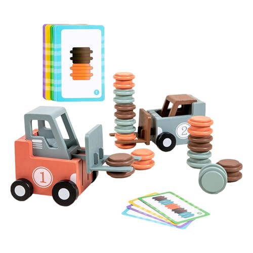 Ysvnlmjy Gabelstapler für Kinder,Kindergabelstapler | Gabelstapler-Spielzeug, passendes Spiel, LKW-Spielzeug,Fine Motor Toys Lernspielzeug für 2 Spieler, Stapelspielzeug, Transportspiel, Bauwagen für von Ysvnlmjy