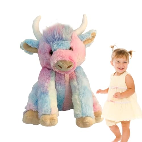 Ysvnlmjy Movable Joints Cow Toy | 9.84 Inch Farm Animal | Cuddly Cow Toy | Farm Animal Plush Doll, Soft Highland Cow Stuffed Animal, Realistic Plush Toy 25cm/9.84 inches for Home and Car von Ysvnlmjy