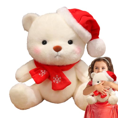 Ysvnlmjy Stuffed Animal Toy | Christmas Bear Plush | Santa Hat Bear Stuffed Animal, Holiday Themed Stuffed Animal, 11.81-Inch Santa Bear Plush, 20x15x30cm Christmas Bear for Children & Decors von Ysvnlmjy