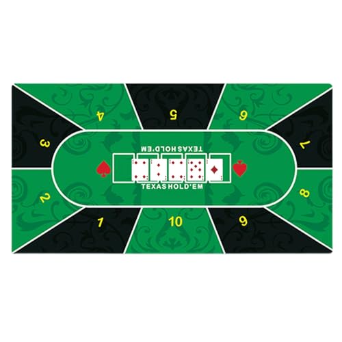 Ysvnlmjy Texas Pokermatte, tragbare Pokerspielmatte, Gummi-Pokertischmatte, Poker-Layout-Spielmatte, Tisch-Holdem-Matte, Home-Entertainment-Pokermatte, Pokermatte für Brettspielräume von Ysvnlmjy