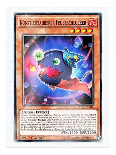 CORE-DE016 Künstlerzauberer Feuerschlucker 1. Auflage im Set mit original Gwindi Kartenschutzhülle CORE-DE016 Künstlerzauberer Feuerschlucker 1. Auflage im Set mit original Gwindi Kartenschutzhülle von Yu-Gi-Oh!