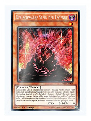 CORE-DE021 Der schwarze Stein der Legende 1. Auflage im Set mit original Gwindi Kartenschutzhülle von Yu-Gi-Oh!