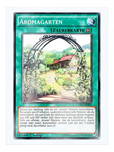 CORE-DE062 Aromagarten 1. Auflage im Set mit original Gwindi Kartenschutzhülle von Yu-Gi-Oh!