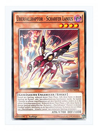 CROS-DE016 Überfallraptor - Scharfer Lanius 1. Auflage im Set mit original Gwindi Kartenschutzhülle von Yu-Gi-Oh!