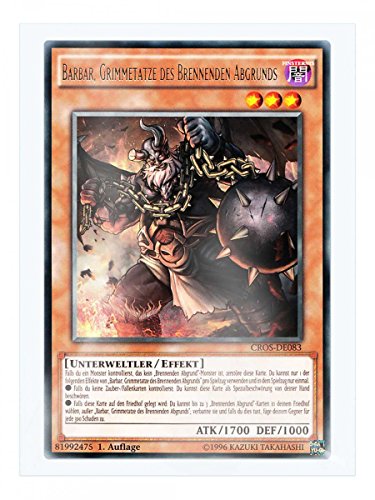 CROS-DE083 Barbar, Grimmetatze des Brennenden Abgrunds im Set mit original Gwindi Kartenschutzhülle CROS-DE083 Barbar, Grimmetatze des Brennenden Abgrunds im Set mit original Gwindi Kartenschutzhülle von Yu-Gi-Oh!