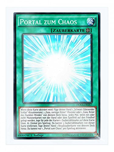 DOCS-DE057 Portal zum Chaos 1. Auflage im Set mit original Gwindi Kartenschutzhülle von Yu-Gi-Oh!