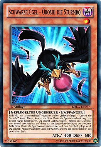 DRLG-DE027 Schwarzflügel - Oroshi die Sturmbö 1. Auflage im Set mit original Gwindi Kartenschutzhülle von Yu-Gi-Oh!