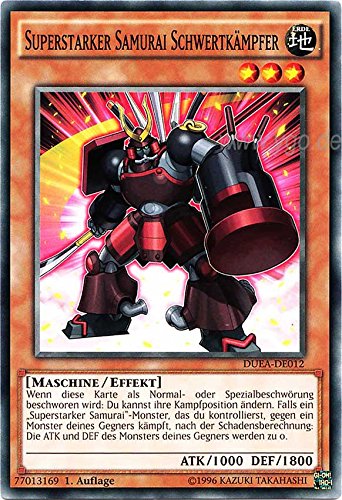 DUEA-DE012 Superstarker Samurai Schwertkämpfer im Set mit original Gwindi Kartenschutzhülle von Yu-Gi-Oh!