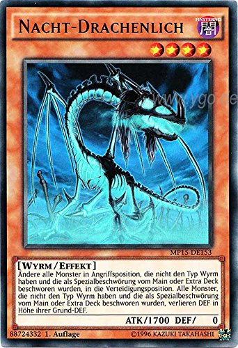 MP15-DE153 Nacht-Drachenlich 1. Auflage im Set mit original Gwindi Kartenschutzhülle von Yu Gi Oh