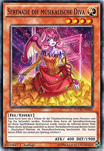 NECH-DE005 Serenade die musikalische Diva 1. Auflage im Set mit original Gwindi Kartenschutzhülle von Yu-Gi-Oh!