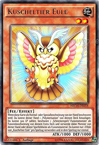 NECH-DE018 Kuscheltier Eule 1. Auflage im Set mit original Gwindi Kartenschutzhülle von Yu Gi Oh