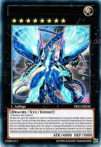 PRIO-DE040 Nummer 62: Galaxieaugen-Urphotonendrache 1. Auflage im Set mit original Gwindi Kartenschutzhülle von Yu-Gi-Oh!