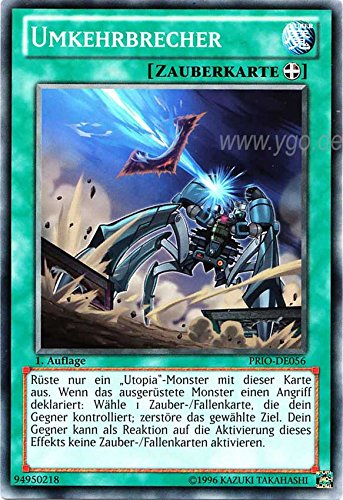 PRIO-DE056 Umkehrbrecher 1. Auflage im Set mit original Gwindi Kartenschutzhülle von Yu-Gi-Oh!