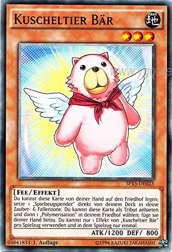 SP15-DE023 Kuscheltier Bär 1. Auflage im Set mit original Gwindi Kartenschutzhülle von Yu-Gi-Oh!