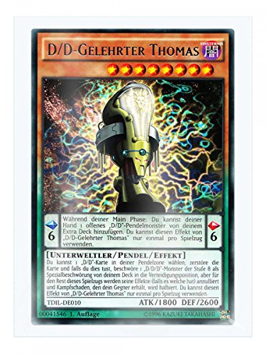 TDIL-DE010 D/D-Gelehrter Thomas 1. Auflage im Set mit original Gwindi Kartenschutzhülle von Yu-Gi-Oh!