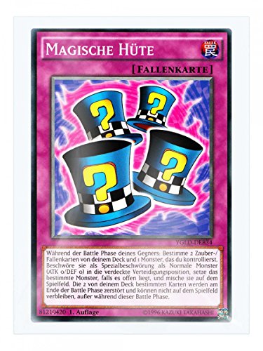 YGLD-DEB34 Magische Hüte 1. Auflage im Set mit original Gwindi Kartenschutzhülle von Yu-Gi-Oh!