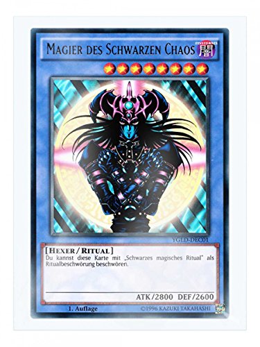 YGLD-DEC01 Magier des Schwarzen Chaos 1. Auflage im Set mit original Gwindi Kartenschutzhülle von Yu-Gi-Oh!