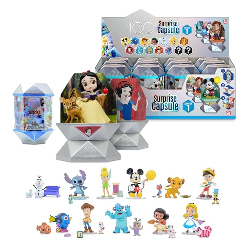 YuMe Official Disney 100 Surprise Mystery Capsules Blind Box with Pixar and Disney Characters Vinyl Figurines - Series 1 Blind Bag Surprise Toys 12 Pack von YuMe