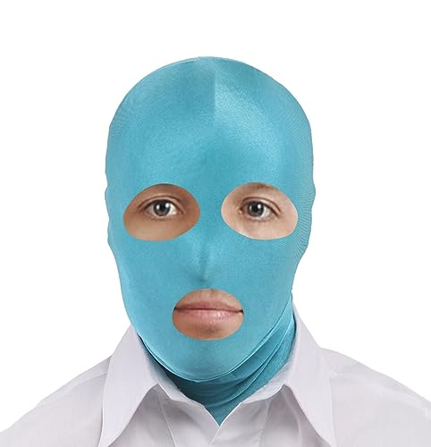 YuanDiann Erwachsene Zentai Maske Cosplay Lycraspandex Stretch Sturmhaube Balaclava Halloween Anime Bühnen Performance Kostüm Blauer See vollständige Abdeckung von YuanDiann