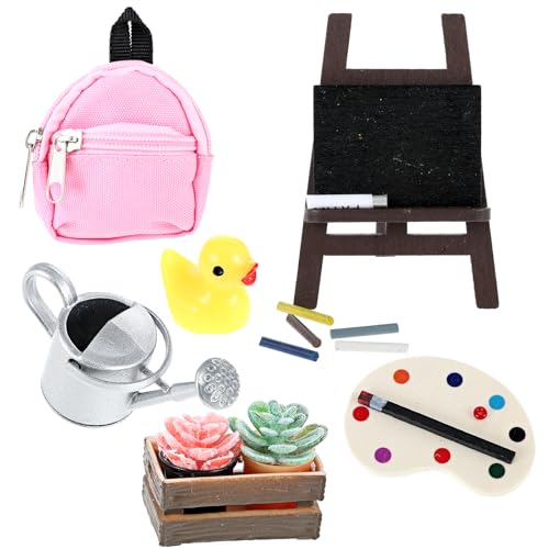 Yuanchu Wichtel Zubehör, 9 Stück Miniatur-Malset Wichteltür Deko 1/12 Puppenhaus Zubehör Mal Kunst Set Topfpflanzen Wichtelzubehör Yuanchu Wichtel Zubehör, 9 Stück Miniatur-Malset Wichteltür Deko 1/12 Puppenhaus Zubehör Mal Kunst Set Topfpflanzen Wichtelzubehör von Yuanchu