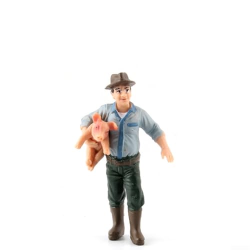 Yuanpgky Niedliche Mini Farmer Schäferhund bemalte Figur, realistische Modelleisenbahn Dekoration (ZQ711) von Yuanpgky