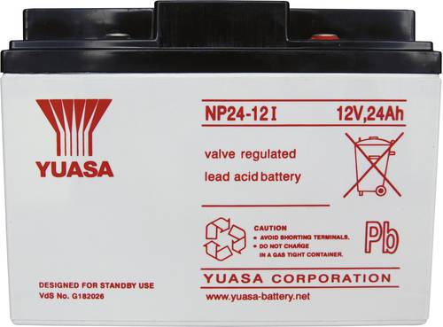 Yuasa NP24-12 NP24-12 Bleiakku 12V 24Ah Blei-Vlies (AGM) (B x H x T) 166 x 125 x 175mm M5-Schraubans von Yuasa