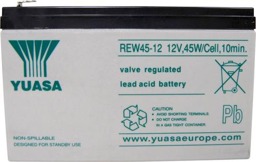 Yuasa REW 45 - 12 REW45/12 Bleiakku 12V 8Ah Blei-Vlies (AGM) (B x H x T) 151 x 97 x 64mm Flachstecke von Yuasa