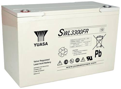 Yuasa SWL3300FR Bleiakku 12V 110.2Ah Blei-Vlies (AGM) (B x H x T) 350 x 225 x 168mm Geringe Selbsten von Yuasa