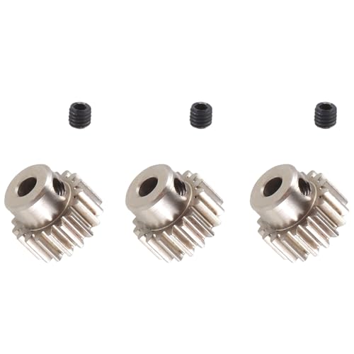 Yuattory 3PCS 3,175 mm Schaft Metallritzel Motorgetriebe 32DP 48DP 64DP M0,6 M0,8 für 1/10 1/8 RC Car 3650 3660,18t von Yuattory