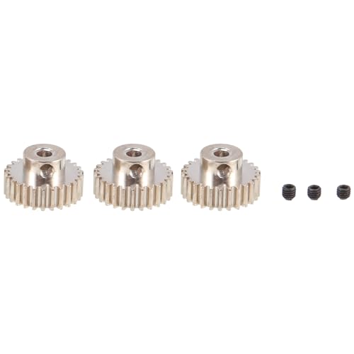 Yuattory 3PCS 3,175 mm Welle Metallritzel Motorgetriebe 32DP 48DP 64DP M0,6 M0,8 für 1/10 1/8 RC Car 3650 3660,26t von Yuattory