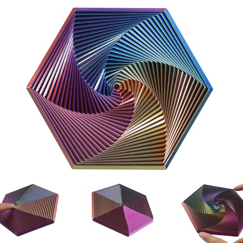 Fractal Fidget Hexagon Fidget Toys,Große 26 Schichten Hexagon Spiral Spielzeug,3D-Druck Fidget Toys,Stressabbau Erwachsene,Neu 13cm Transformable Sensory Toys,Funtery für Linderung von Angstzuständen von YueJieSelected