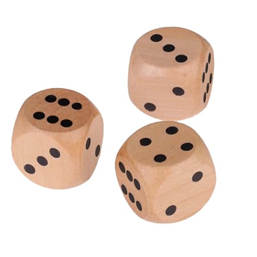 Holzwürfel Groß - Großer Würfel - Spielwürfel Groß-30mm - Hölzerne Dice (3 Stück) von YueJieSelected