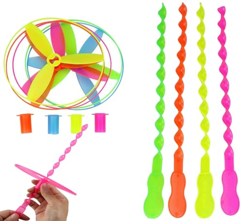 YUEMING 10 Stück Flugkreisel Spiel Hubschrauber Propeller Fliegende Untertasse für Kinder Pull String Flying Saucers Libelle Spielzeug Flying Disc Spielzeug(Farbe Zufällig) von YUEMING