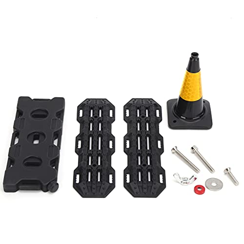 Yuecoom Modellauto Dreiteiliges Set, Kunststoff RC Auto Straßensperre Sandleiter Wiederherstellungsbrett Simulation Kraftstofftank für Axial SCX10 (Black) von Yuecoom