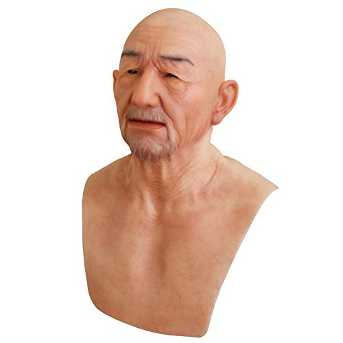 Yuewen Old Man Mask von Handmade für Halloween Cosplay Masquerade Party Crossdressing (Beige) von Yuewen