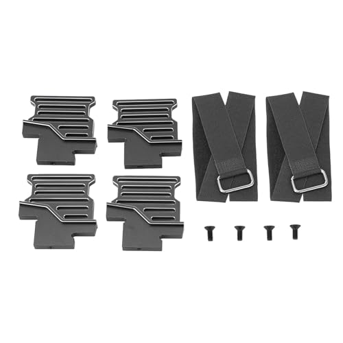 4 Set RC Auto Batterie Erhöhte Halterung Set Aluminiumlegierung Fernbedienung Auto Batterie Erhöhte Halterung für Traxxas 1/6 8S (Black) von Yuezhongoo