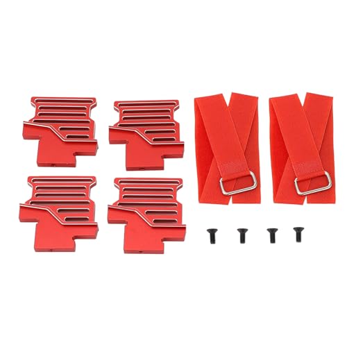 4 Set RC Auto Batterie Erhöhte Halterung Set Aluminiumlegierung Fernbedienung Auto Batterie Erhöhte Halterung für Traxxas 1/6 8S (Red) von Yuezhongoo