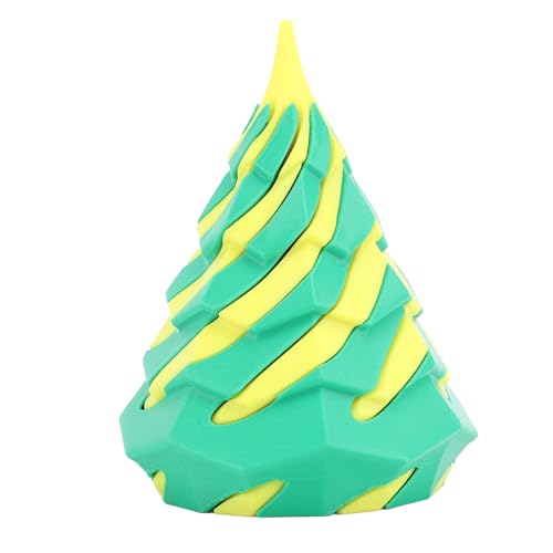 The Spiral Cone Toy is a 3D - Printed Pyramid - Shaped passthrough Sculpture Crafted from PLA. It Serves as an Engaging Item for Both Entertainment and Decoration Purposes. (Yellow and Green) von Yuezhongoo