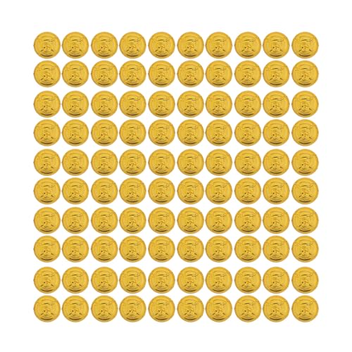 Yuezhongoo 100PCS Schatz Set Hohe Simulation Detaillierte Pretend Kunststoff Spielzeug Prop für Brettspiele Party Dekorationen (Pirate Gold Coins) von Yuezhongoo