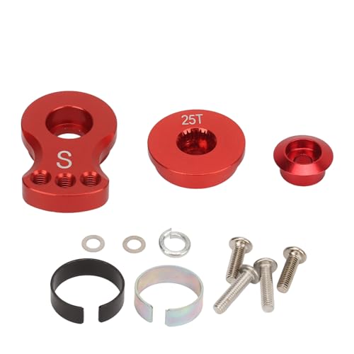 Yuezhongoo 25T Servoarm Aluminiumlegierung Lenkarm Entladeschutz Servohorn Ersatz für 1/10 RC Auto (Rot) von Yuezhongoo