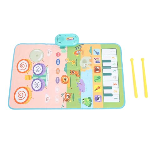 Yuezhongoo Kleinkind-Musikmatte, Touch-Play-Baby-Klaviertastatur, Schlagzeug-Pad-Spielzeug mit 2 Stöcken für Jungen und Mädchen, frühe Bildung (Animal Type) von Yuezhongoo