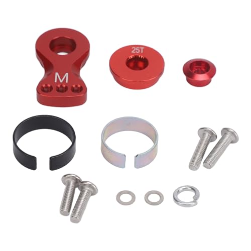 Yuezhongoo Universeller Verstellbarer 25T-Servo-Saver-Servoarm aus Aluminiumlegierung für 1/10 RC-Autos M 29,5 mm Länge (Rojo) von Yuezhongoo