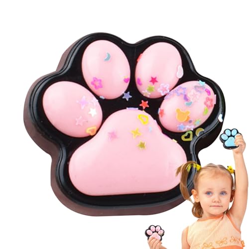 Cat Paw Squeeze Toy, Süßes Weiches Katzenpfoten Quetschspielzeug, Sicheres Sensorisches Cartoon Klemmspielzeug, Niedliches Neuheit Squishy Zappelspielzeug, Anti Stress Und Angst Relief von Yugugomo