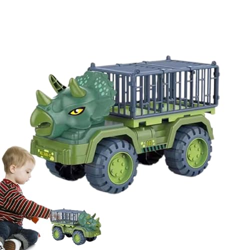 Dinosaurier-Transportträger-LKW,Dinosaurier-Technikfahrzeug,Tiertransporter Transportfahrzeug Spielzeug - Autotransporter-LKW-Tierfahrzeugspielzeug, Dinosaurier-Transporter-Trägerspielzeug für Kinder von Yugugomo