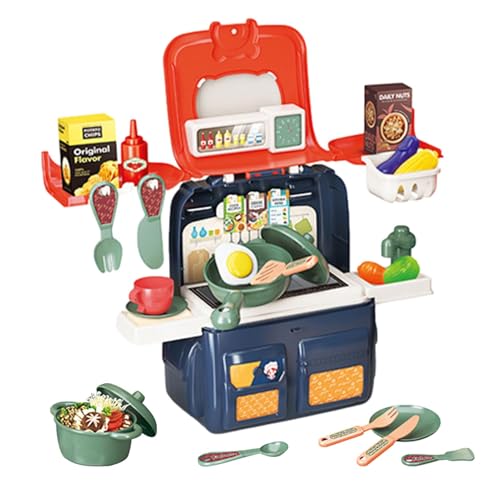 Küchenkinder Spielen Set, tun Food Küchenspielzeug - im Freien Rucksack für Kinder | Realistische tragbare Kinder Spielset für 3-8 Mädchen Strumpf Stocker von Yugugomo