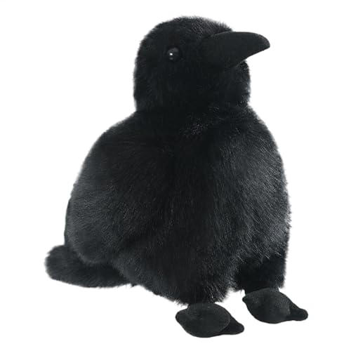 Schwarze Krähe Dekoration, Realistische Feder Kuscheltier Krähen, Handgemachte Krähe Plüsch Weiche Vogel Plüschtier Ornamente für Halloween Party Requisiten Innen Außen Haus Garten Dekoration von Yugugomo