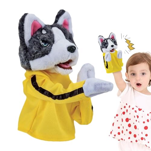 Welpen-Handpuppe, interaktive Handpuppe - Lebendige Plüschpuppen,Handpuppe für interaktives Spielen, hautfreundlich und bequem für Kinder, und Mädchen von Yugugomo