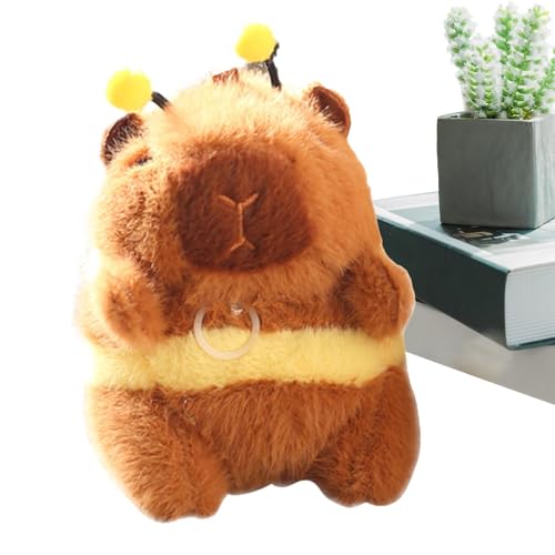 Yugugomo Capybara Plüschtier, 15cm Weiche Bienenförmige Capybara Stofftier, Niedliches Tierplüschtier Mit Vibrierenden Flügeln, Plushie Stofftier Schlüsselanhänger Geschenk Für Kinder von Yugugomo