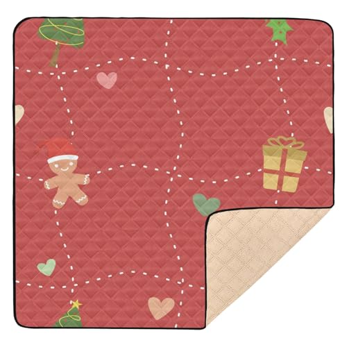 Große rutschfeste Baby-Spielmatte, 127 x 127 cm, für drinnen und draußen, rot, gemütlich, atmungsaktiv, für Babys, Kinder, Kleinkinder, Säuglinge von Yuiboo